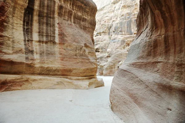 Siq-佩特拉，约旦的古代峡谷 — 图库照片