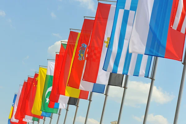 stock image Flags on wind