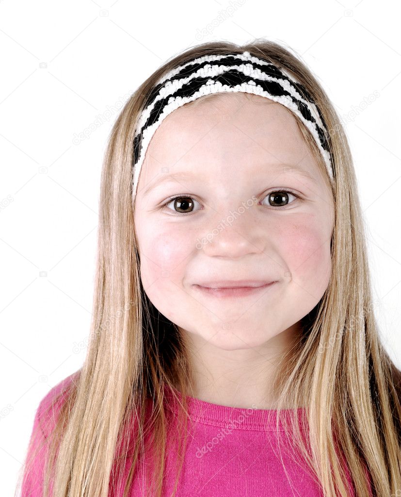 Pretty blonde little girl smiling