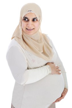 Muslim arabic pregnant woman clipart