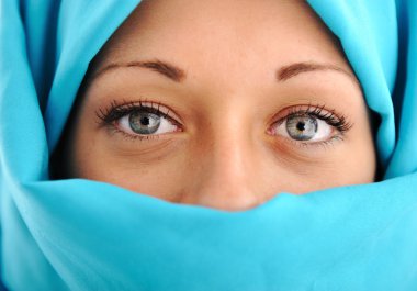 Young beautiful muslim woman clipart