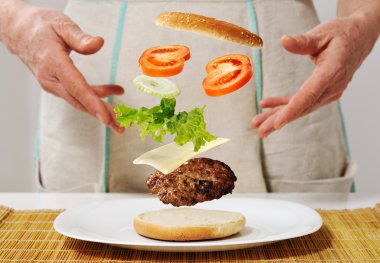 Making burger skills clipart