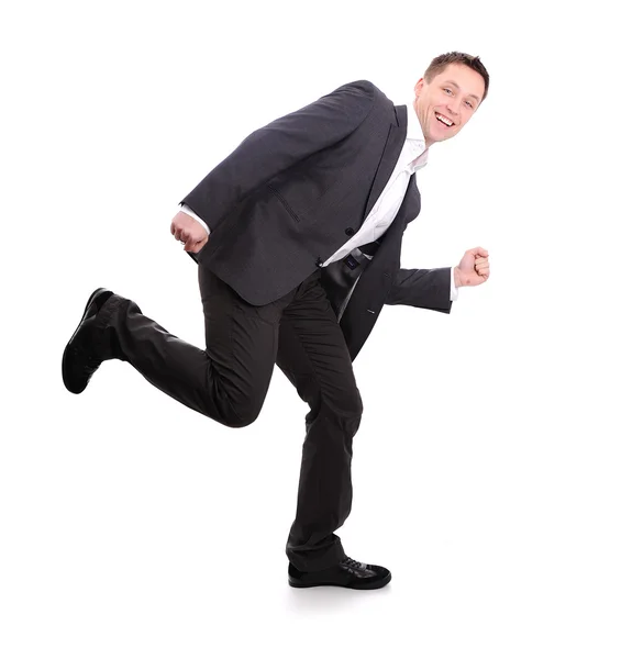 Ο άνθρωπος των επιχειρήσεων με τα πόδια και τρέχει και το χορό — Φωτογραφία Αρχείου