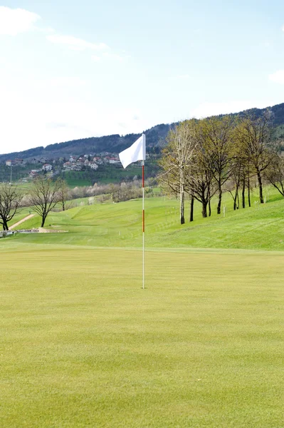 Прапор на полі для гольфу — стокове фото