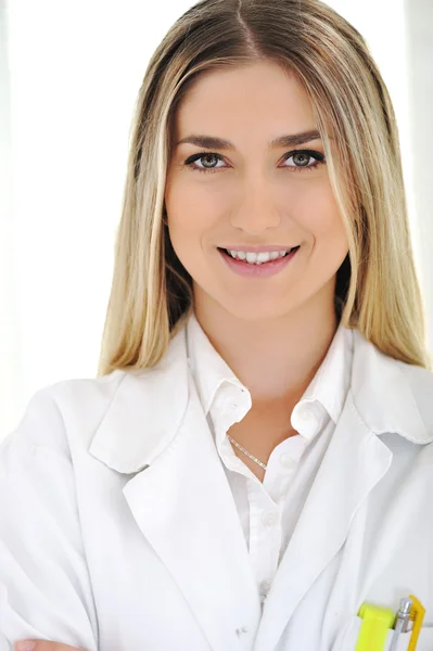 Young blonde doctor working at hospital — Stock Photo, Image