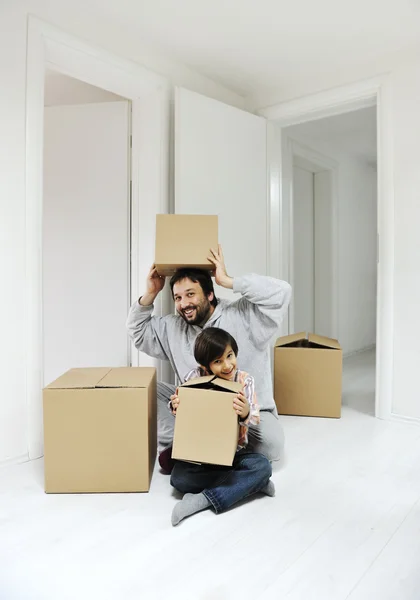 Father and son at new home — Stock Photo, Image