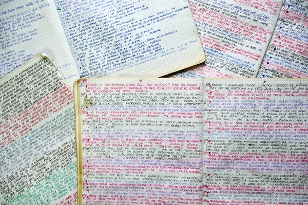 Handwriting cadernos coloridos — Fotografia de Stock