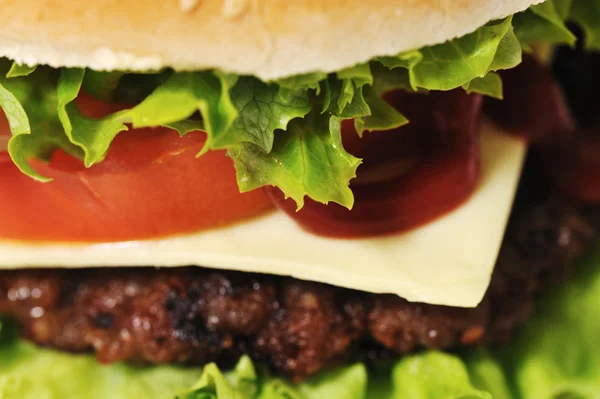 Burger closeup — Stok fotoğraf