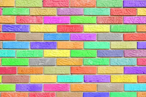 Parede de tijolo colorido padrão de fundo — Fotografia de Stock