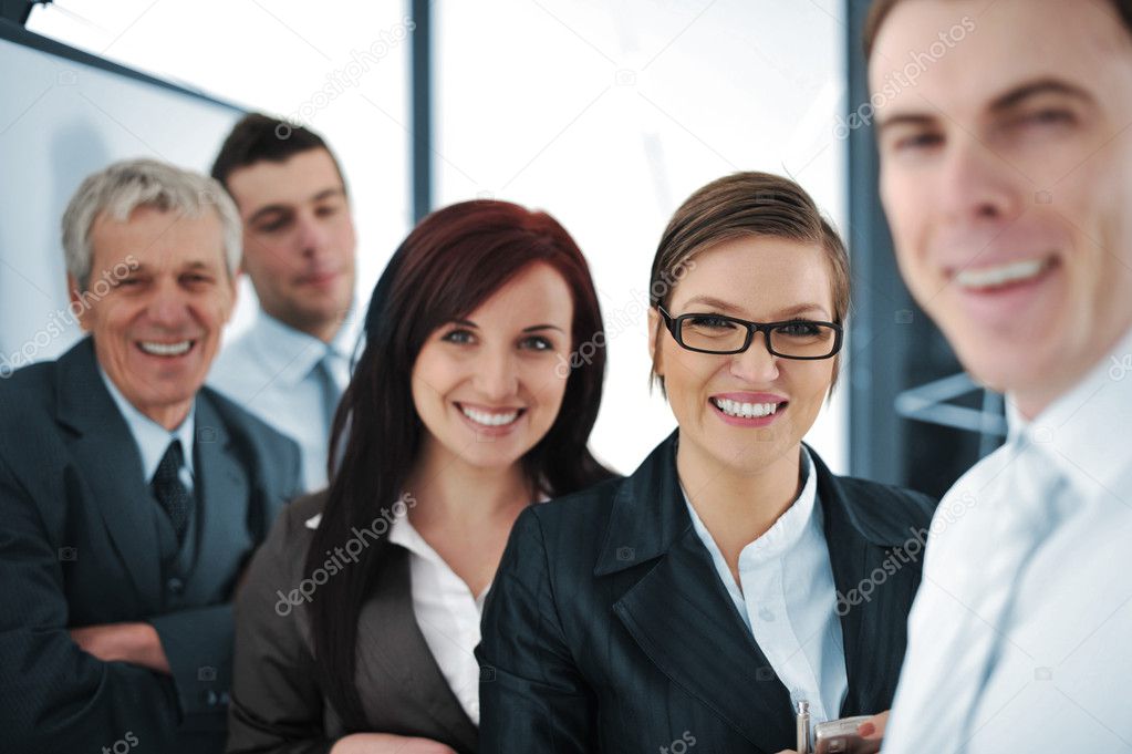 Happy smiling business team
