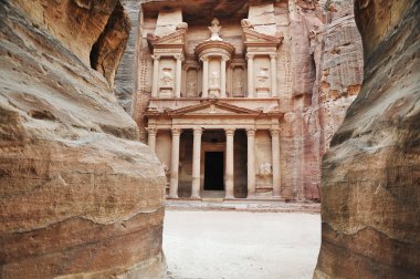 The imposing Monastery in Petra, Jordan clipart