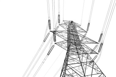 Big electric power station with cables clipart