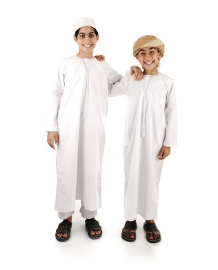 Two arabic friends isolated clipart