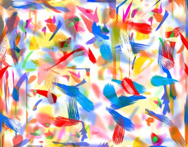 Abstract childrens drawing water color paints on glass clipart