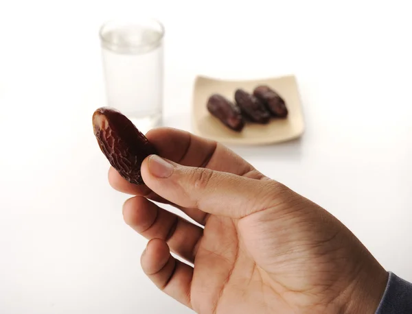 Ramadan is comming: water and dates — Stock Photo, Image