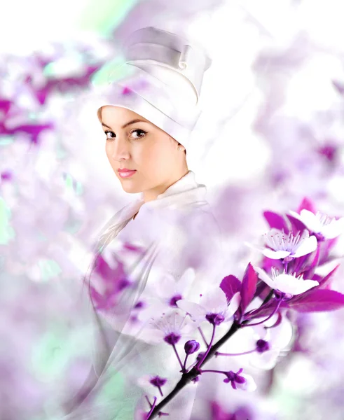 Vita vackra geisha — Stockfoto