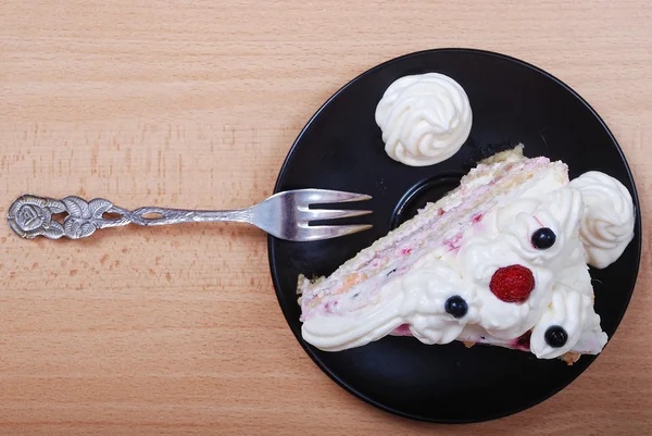 Colorato bella torta servita sul piatto — Foto Stock