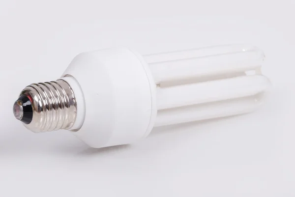 Lâmpada elétrica, luz branca isolada — Fotografia de Stock