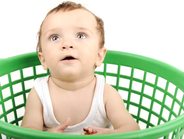 Erkek bebek plastik kutu — Stok fotoğraf