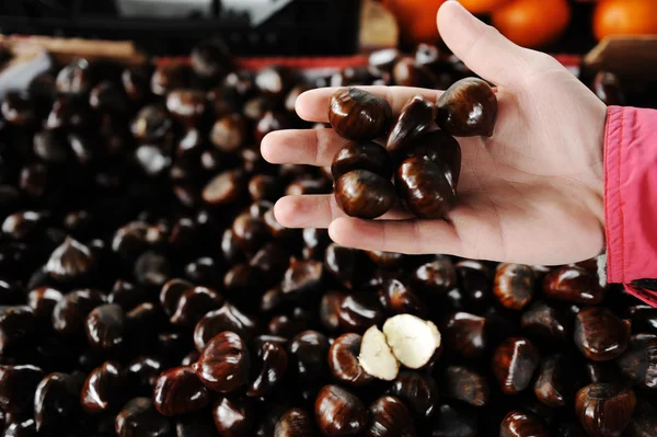 Chestnut on bazaar — Stock Photo, Image