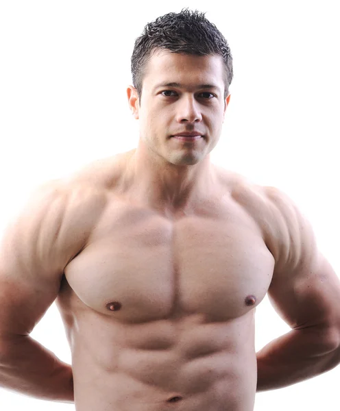 Le corps masculin parfait - bodybuilder impressionnant posant — Photo