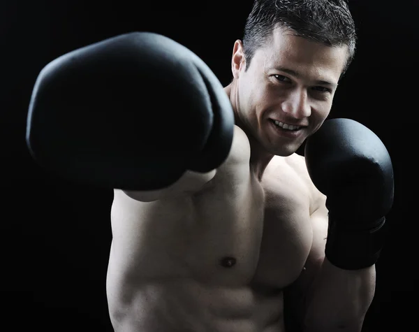 A tökéletes férfi test - félelmetes boksz harcos — Stock Fotó