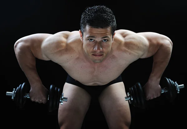 完美的男性身体-令人敬畏的健美运动员构成 — 图库照片