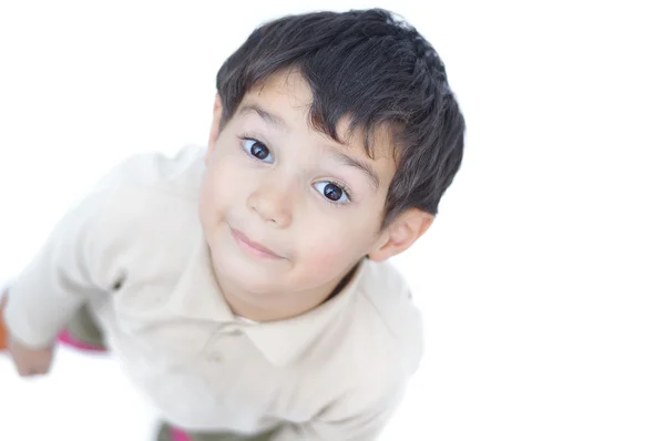 Velmi pozitivní malé roztomilé dítě, detailní Foto — Stock fotografie