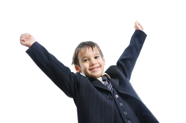 Erfolg pur auf Kindergesicht, große Geste — Stockfoto
