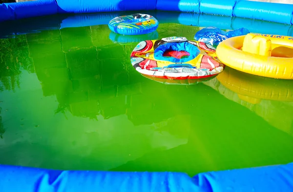Very dirty swimming pool after using