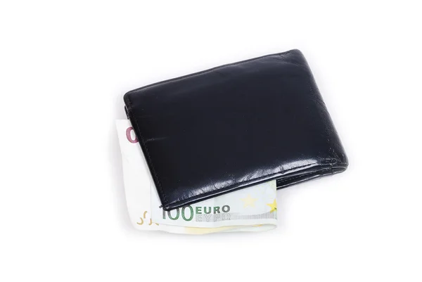 Euron pengar i plånboken isolerade — Stockfoto