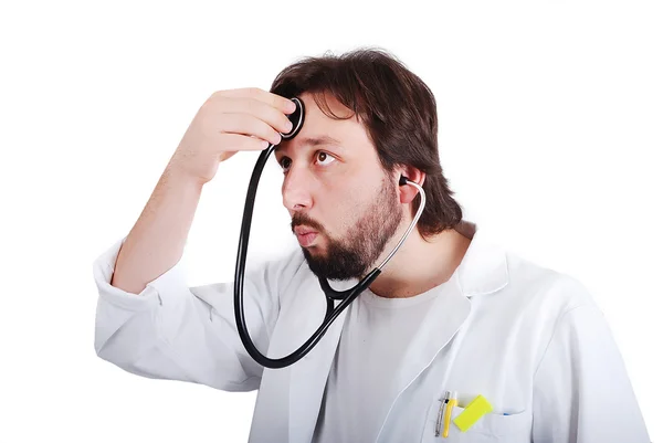 Erkek bir doktor kendisi hallediyor — Stok fotoğraf