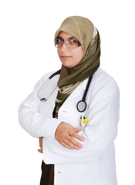 年轻女性穆斯林医生 — 图库照片