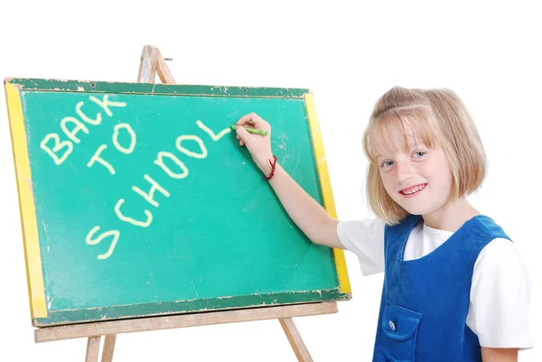 Children activities in the front of small board, isolated — Stock Photo, Image
