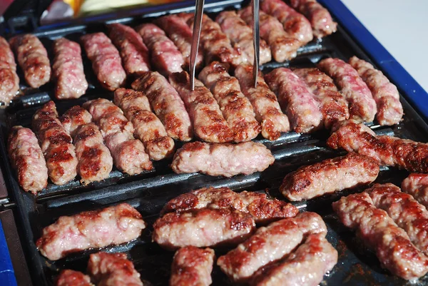 Cevap, a kind of rolled minced meat prepared on grill similar to Turkish ke — Stock Photo, Image