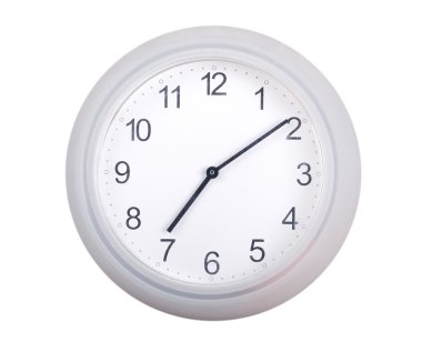 Antique clock face on the white background clipart