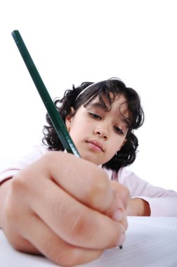 Young Girl Writing in Journal clipart