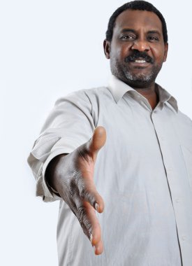 African american man shaking your hand clipart