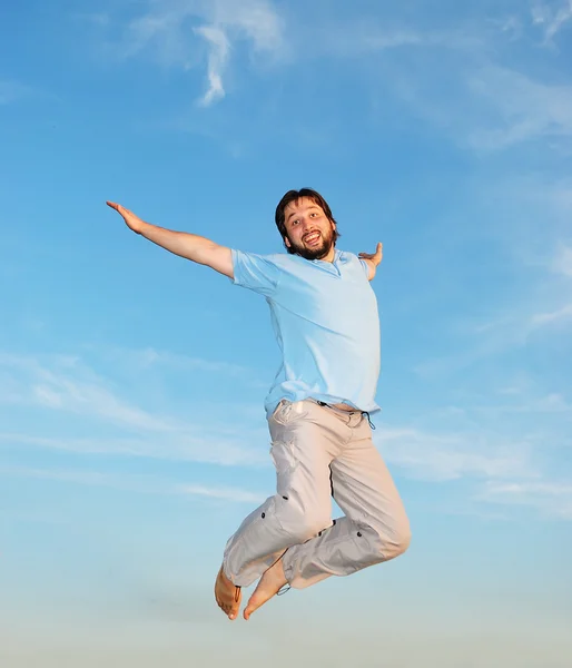 Young active man jumping — Stock Photo, Image