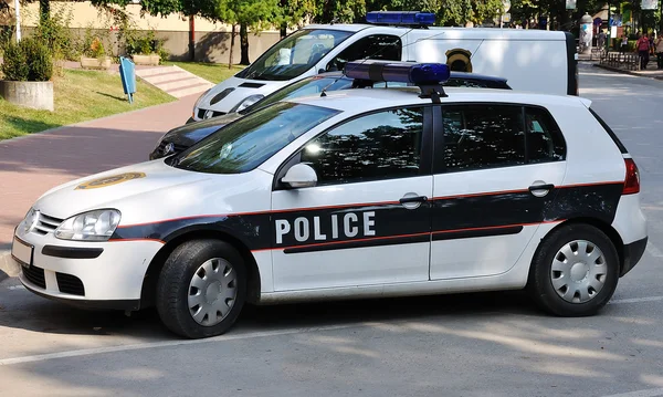 Policía coche al aire libre en la calle — Foto de Stock