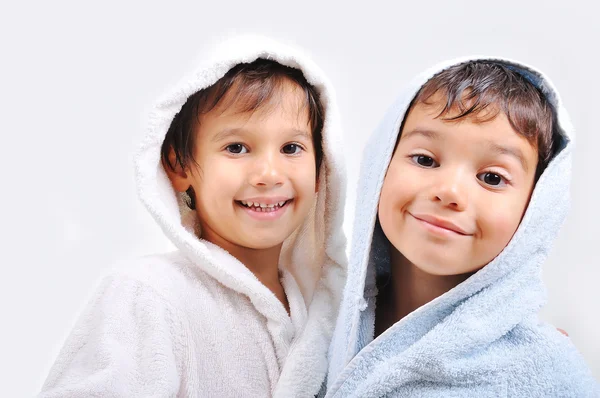 Beautiful happy childhood in robe, isolated — Stock Photo, Image