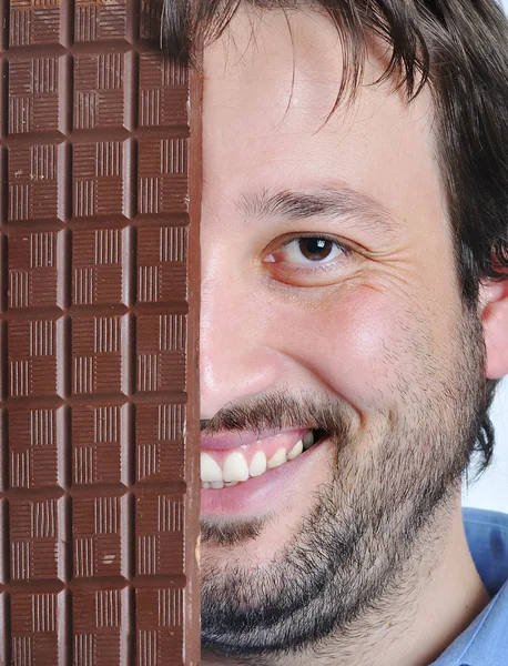 Игра с шоколадом — стоковое фото