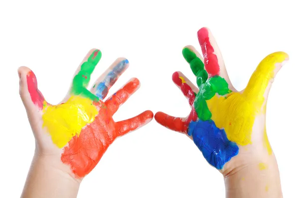 Messy hands, childhood — Stock Photo, Image