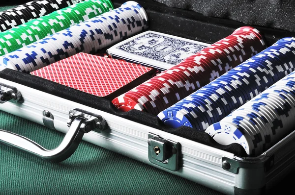 Herramientas de Casino en maletín —  Fotos de Stock