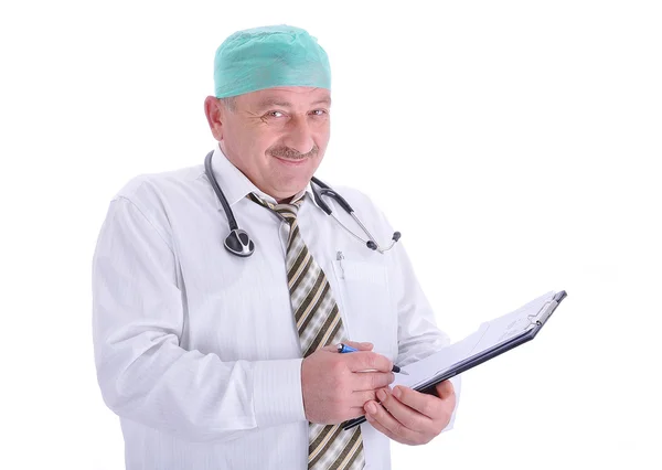 特徴的な服で肯定的な高齢者の男性医師 — ストック写真