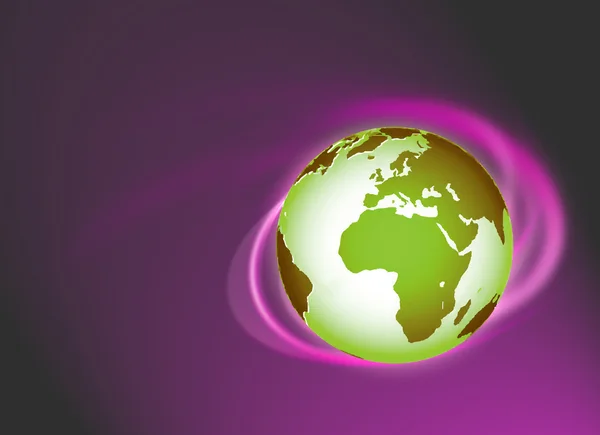 Jorden snurra, grönt och rosa — Stockfoto