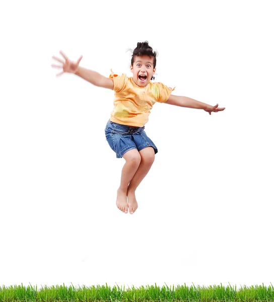 Happy girl jumping — Stock Photo, Image