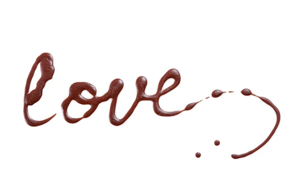 Kärlek, choklad bokstäver — Stockfoto