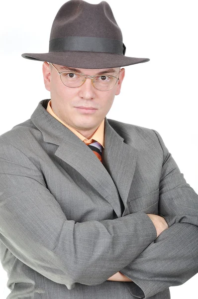 Junge attraktive intelligente Gesicht Geschäftsmann auf weißem Hintergrund — Stockfoto