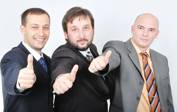 Группа молодых бизнесменов вместе на светлом фоне — стоковое фото